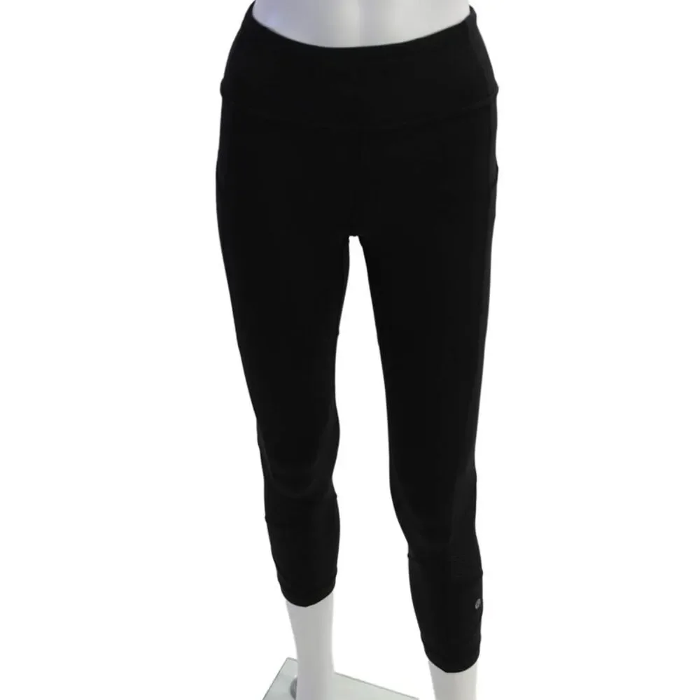 Lululemon Women Ankle Cropped Leggings Black Nylon Zip Size 2